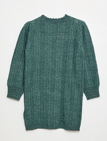 Vestido jersey de punto calado