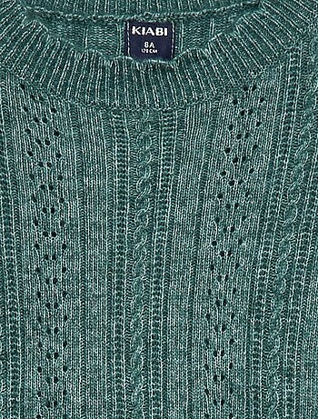 Vestido jersey de punto calado