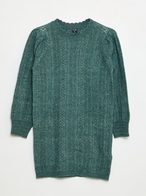 Vestido jersey de punto calado - Kiabi