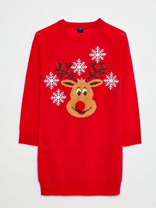 Vestido jersey de punto 'Navidad' - Kiabi