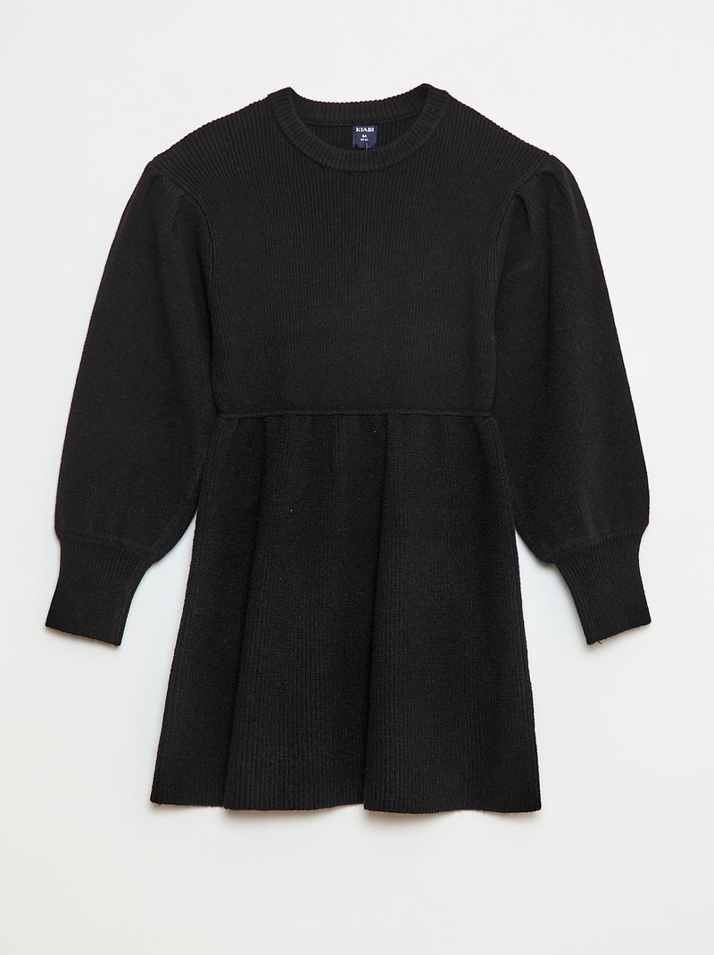 Vestido jersey de punto suave Negro - Kiabi