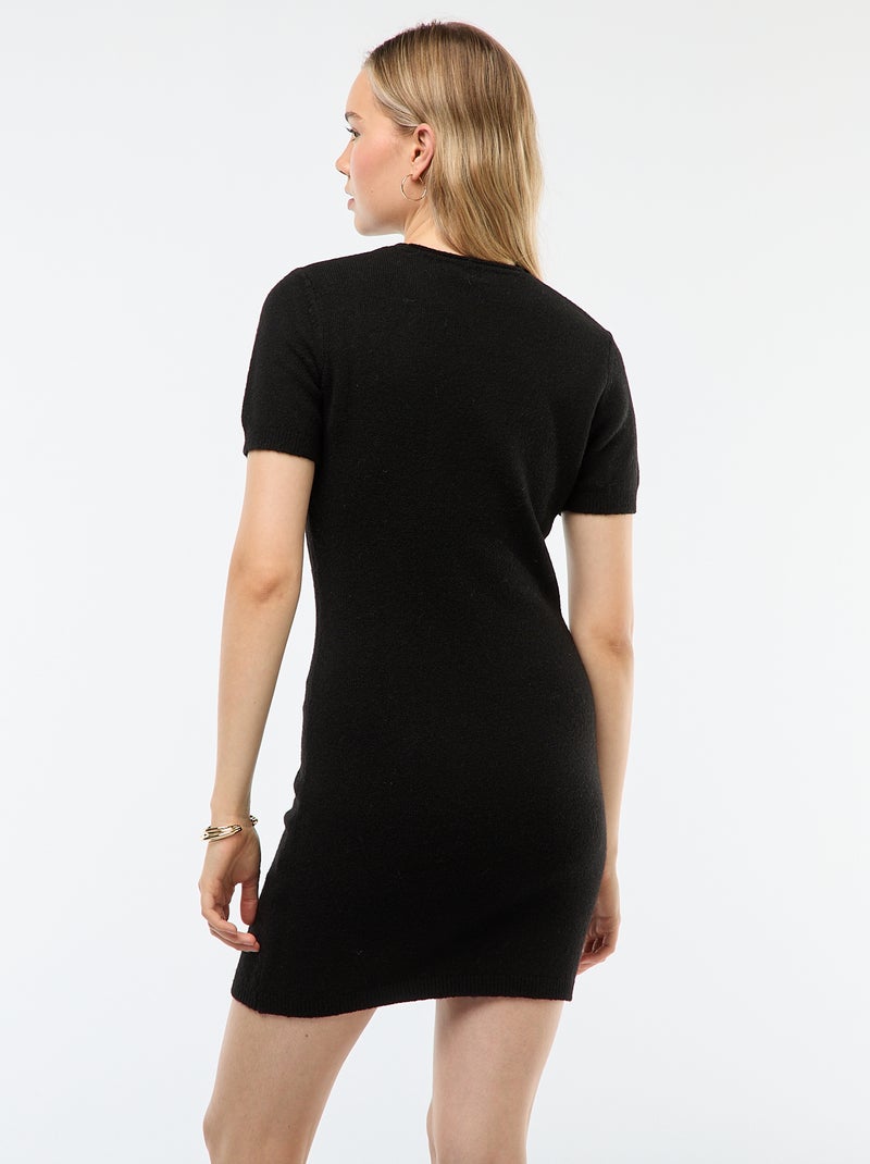Vestido jersey de punto suave Negro - Kiabi