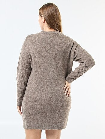Vestido jersey de punto trenzado