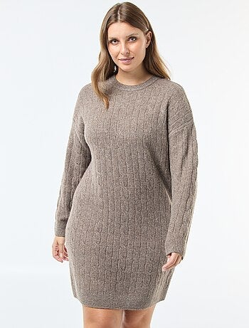Vestido jersey de punto trenzado