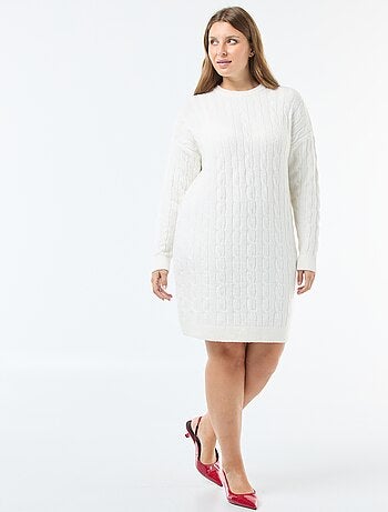 Vestido jersey de punto trenzado