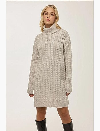 Vestido jersey de punto trenzado hiccup