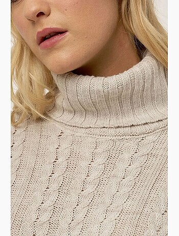 Vestido jersey de punto trenzado hiccup