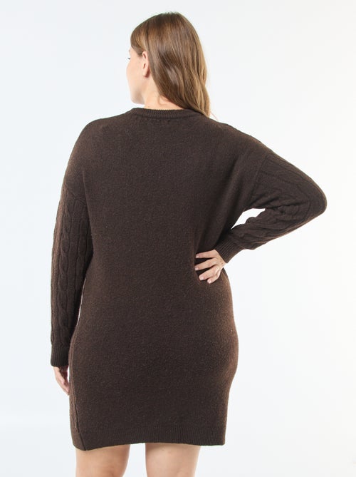 Vestido jersey de punto trenzado - Kiabi