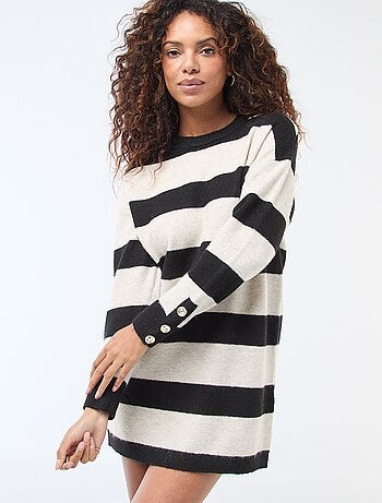 Vestido jersey de rayas