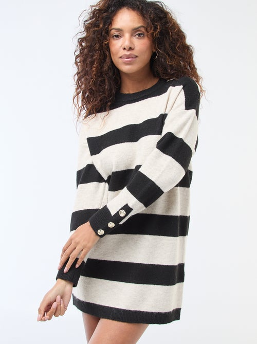 Vestido jersey de rayas - Kiabi