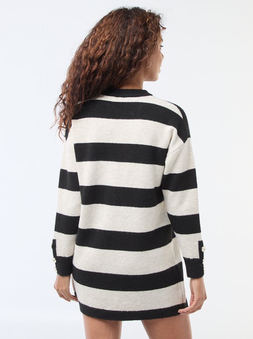 Vestido jersey de rayas - Kiabi