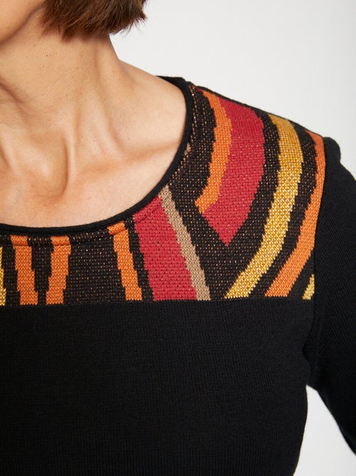 Vestido jersey jacquard - Afibel - Kiabi