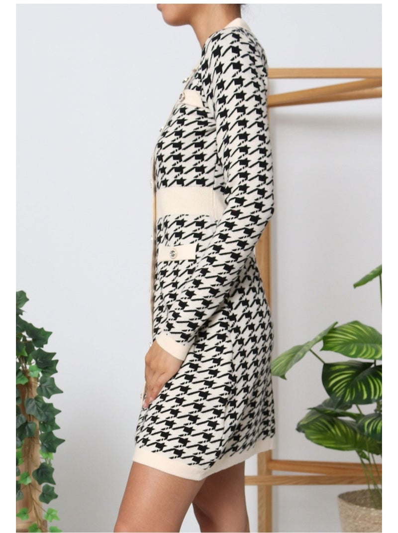 Vestido Kebello Blanco Negro - Kiabi