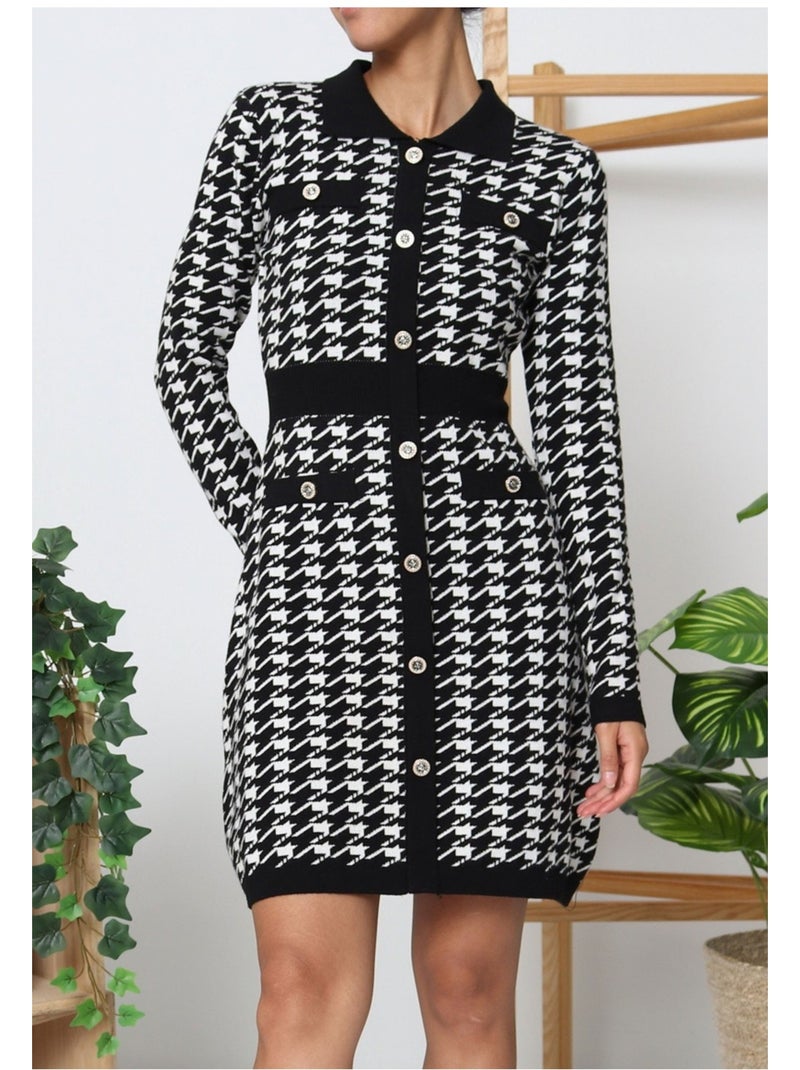Vestido Kebello Negro Blanco - Kiabi