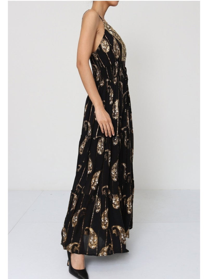 Vestido Kebello Negro Dorado - Kiabi