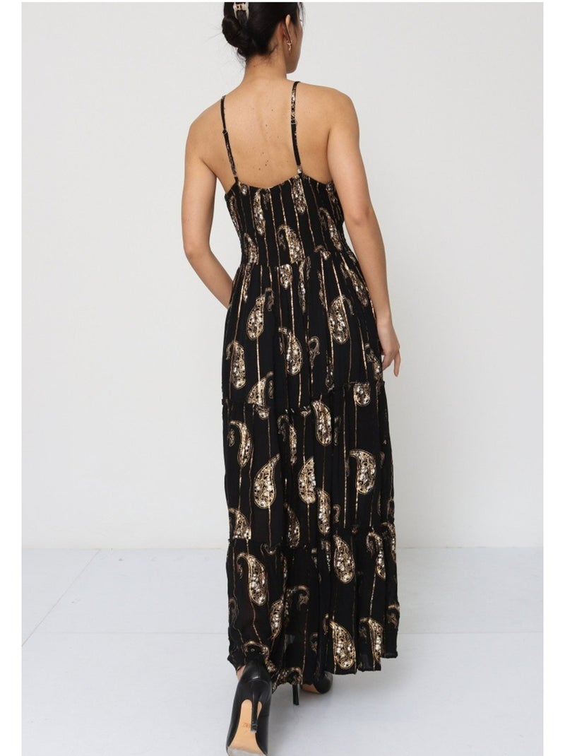 Vestido Kebello Negro Dorado - Kiabi