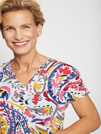 Vestido kimono corto de corte recto - AFIBEL