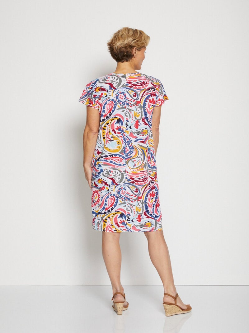 Vestido kimono corto de corte recto - AFIBEL Multicolor - Kiabi