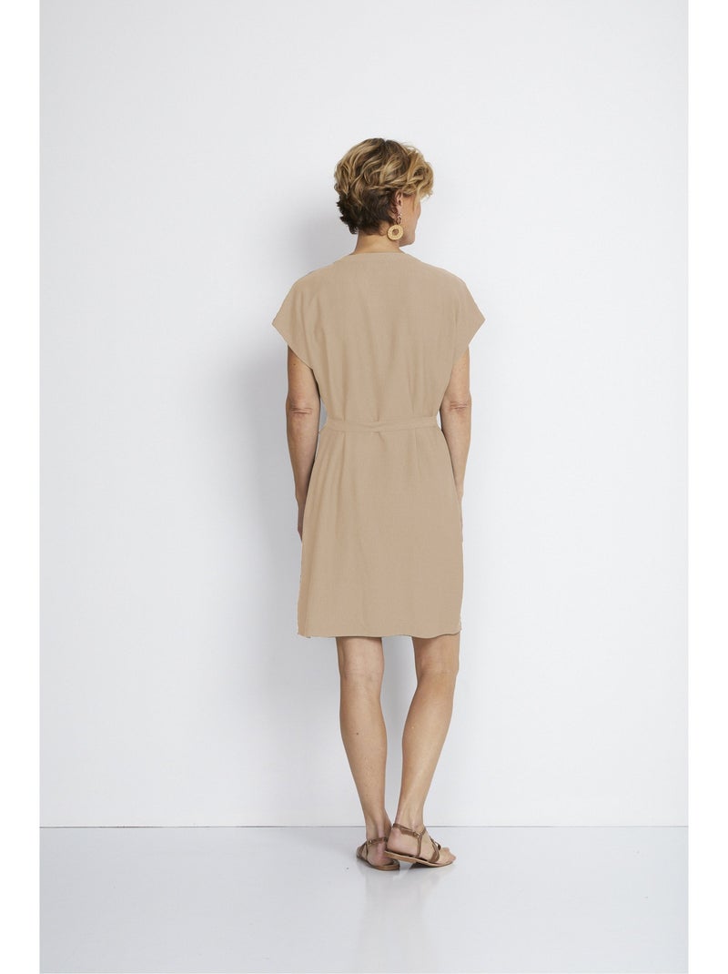 Vestido kimono de manga corta - Afibel Beige - Kiabi