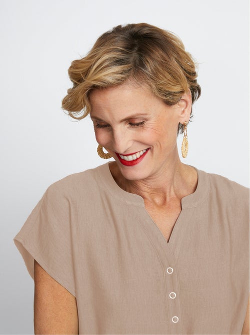 Vestido kimono de manga corta - Afibel - Kiabi