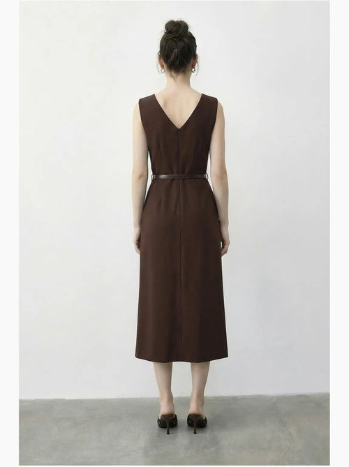 Vestido lápiz midi con cinturón y escote barco de lucci - Kiabi Vestido lápiz midi con cinturón y escote barco de lucci - Kiabi