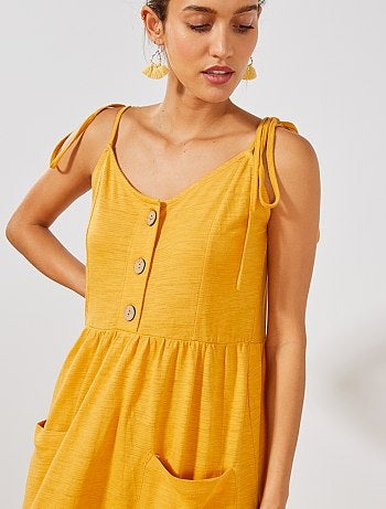 Vestido largo abotonado - Kiabi