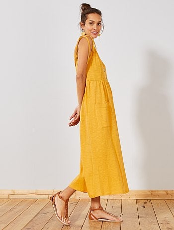 Vestido largo abotonado - Kiabi