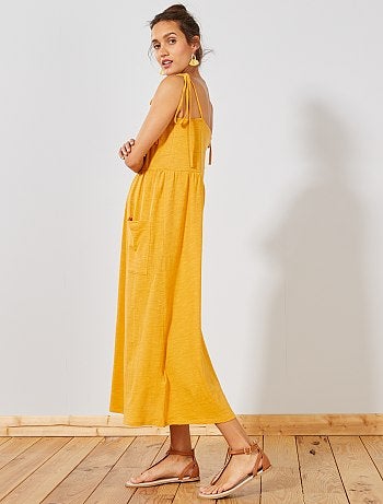 Vestido largo abotonado - Kiabi