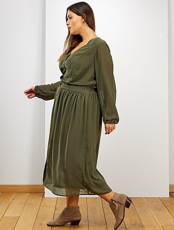 Vestido largo abotonado - Kiabi