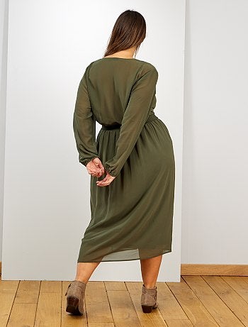 Vestido largo abotonado - Kiabi