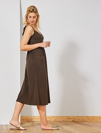 Vestido largo abotonado - Kiabi