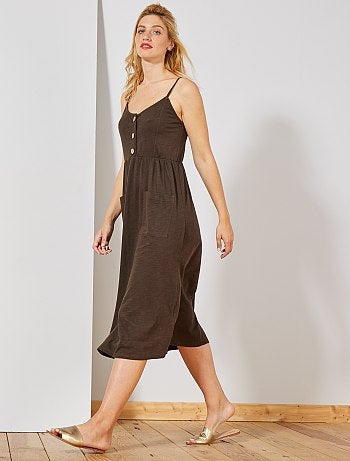 Vestido largo abotonado - Kiabi