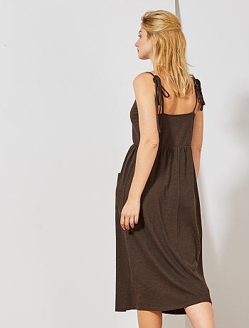 Vestido largo abotonado - Kiabi