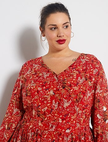 Vestido largo abotonado - Kiabi