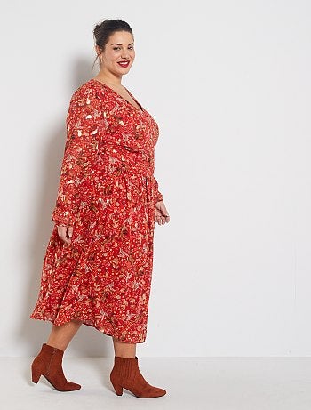 Vestido largo abotonado - Kiabi