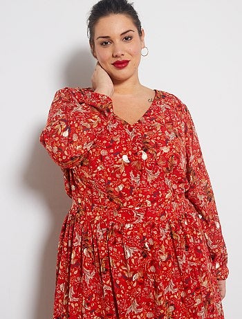 Vestido largo abotonado - Kiabi