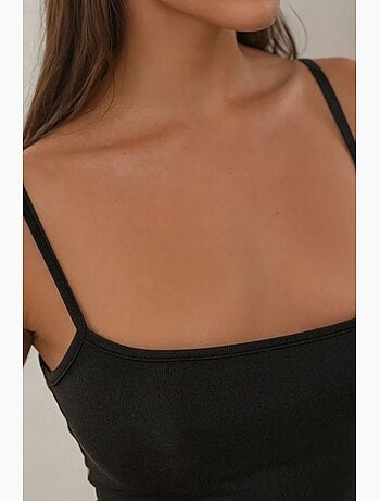 Vestido largo ajustado con cuello cuadrado hiccup