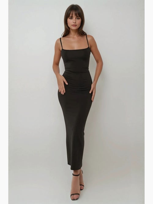 Vestido largo ajustado con cuello cuadrado hiccup - Kiabi