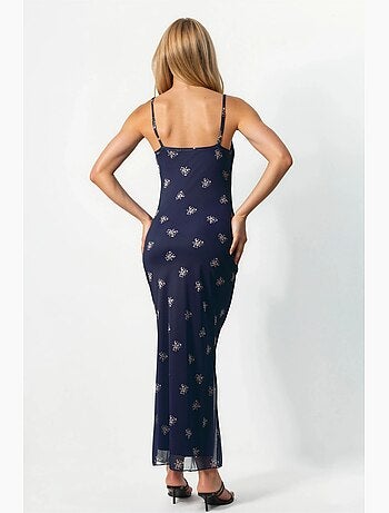 Vestido largo ajustado con estampado de leopardo hiccup