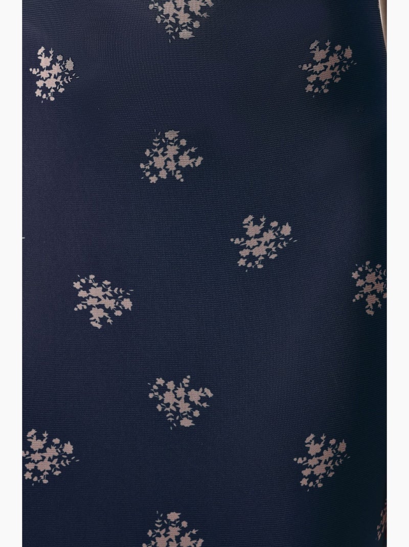 Vestido largo ajustado con estampado de leopardo hiccup Azul marino - Kiabi