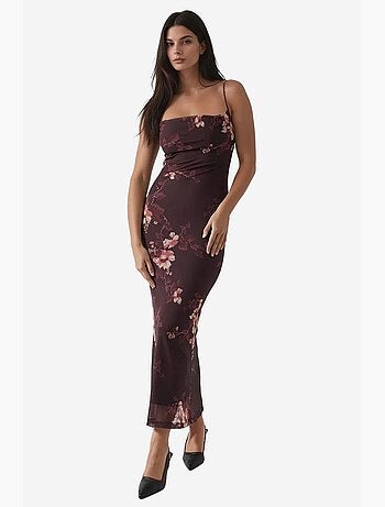Vestido largo ajustado con estampado de leopardo hiccup