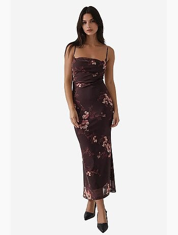 Vestido largo ajustado con estampado de leopardo hiccup