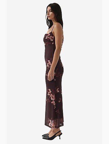 Vestido largo ajustado con estampado de leopardo hiccup