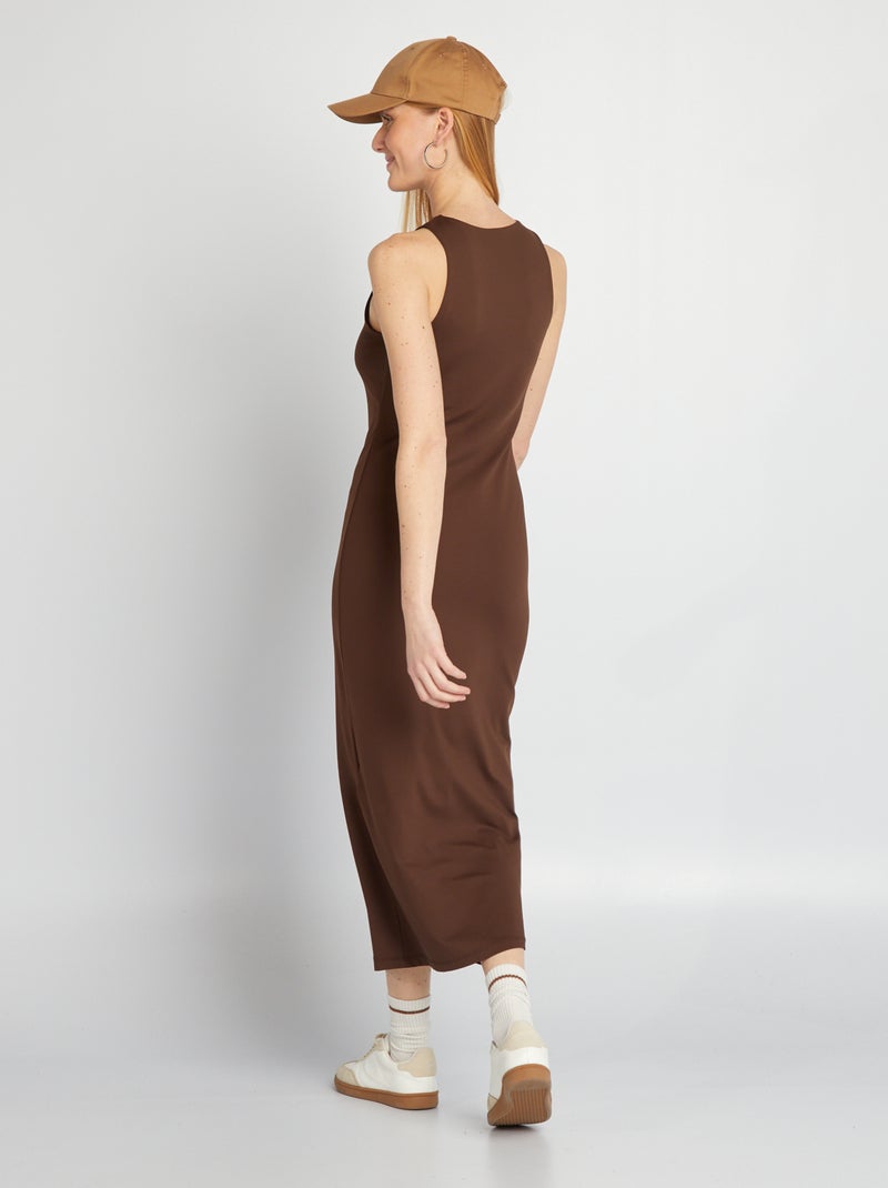 Vestido largo ajustado MARRON - Kiabi