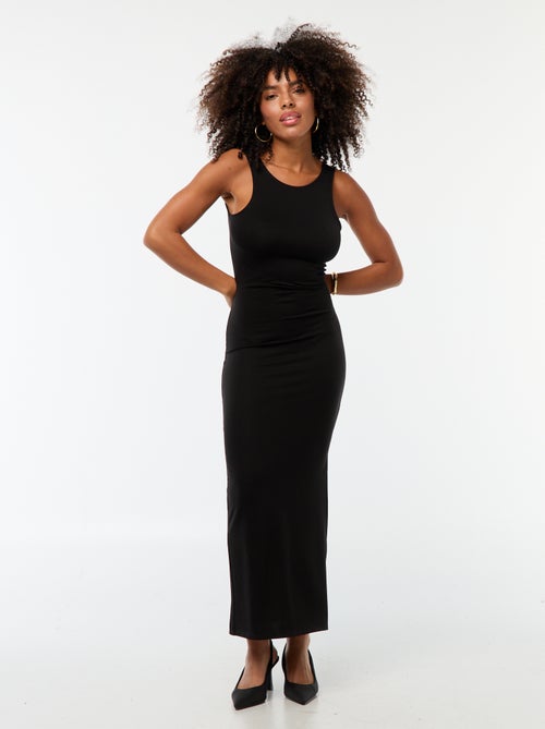 Vestido largo ajustado sin mangas con espalda abierta - Kiabi