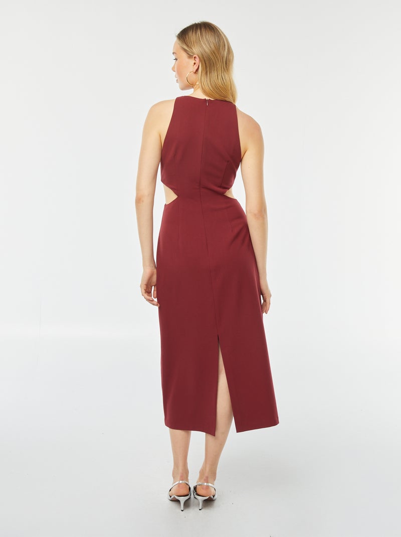 Vestido largo ajustado sin mangas ROJO - Kiabi