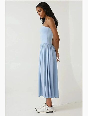 Vestido largo ajustado sin tirantes de jersey hiccup