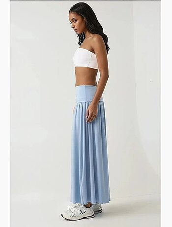 Vestido largo ajustado sin tirantes de jersey hiccup