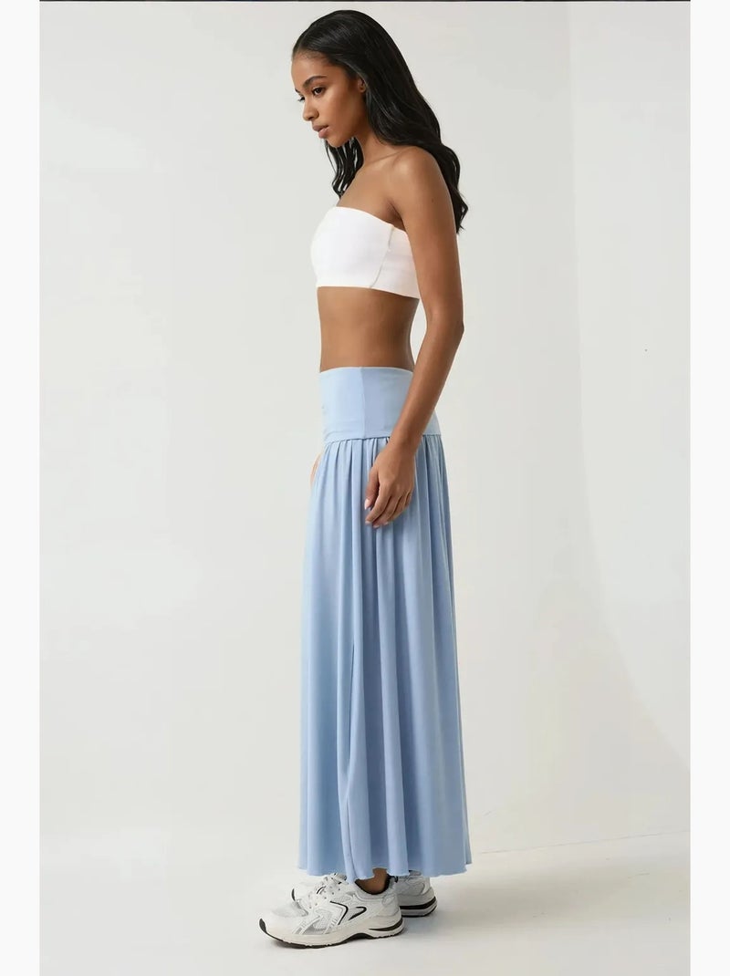Vestido largo ajustado sin tirantes de jersey hiccup Azul cielo - Kiabi