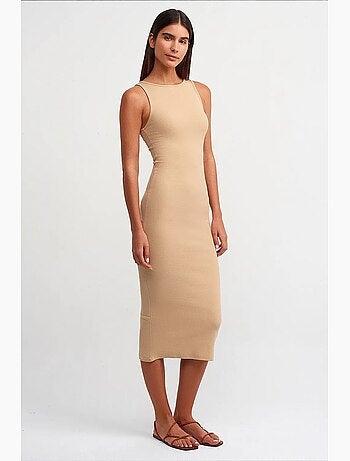 Vestido largo algodón elastano dilvin